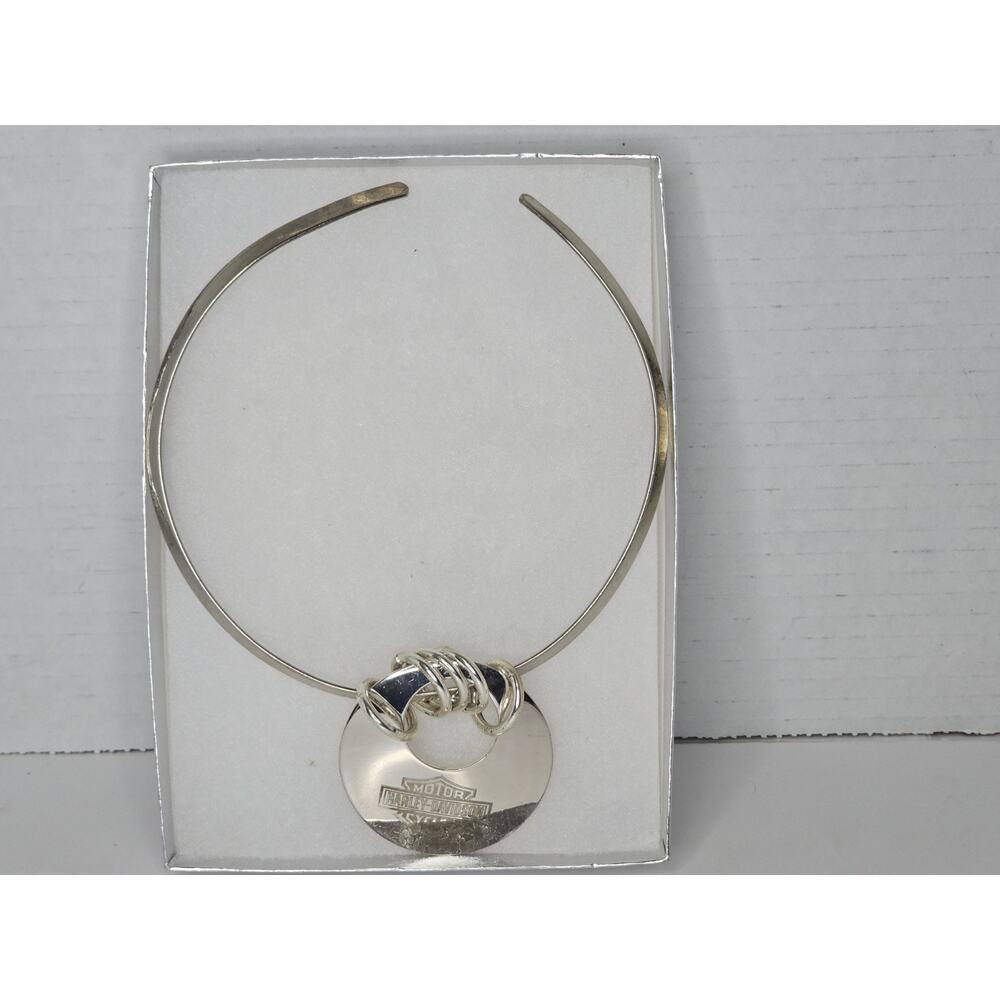 Harley Davidson Pendant And Silver Color Metal Choker Necklace From Best Jewelry
